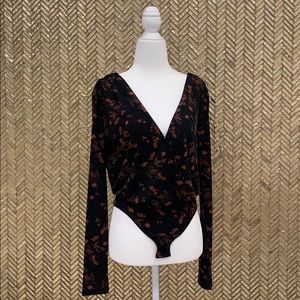 BCBGeneration Floral Bodysuit Shirt